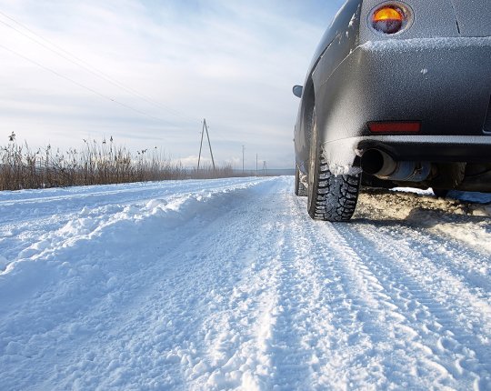 Image of a car sliding on snow