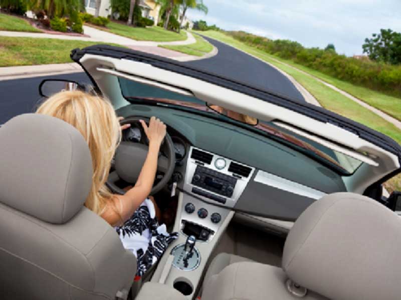 woman driving a car